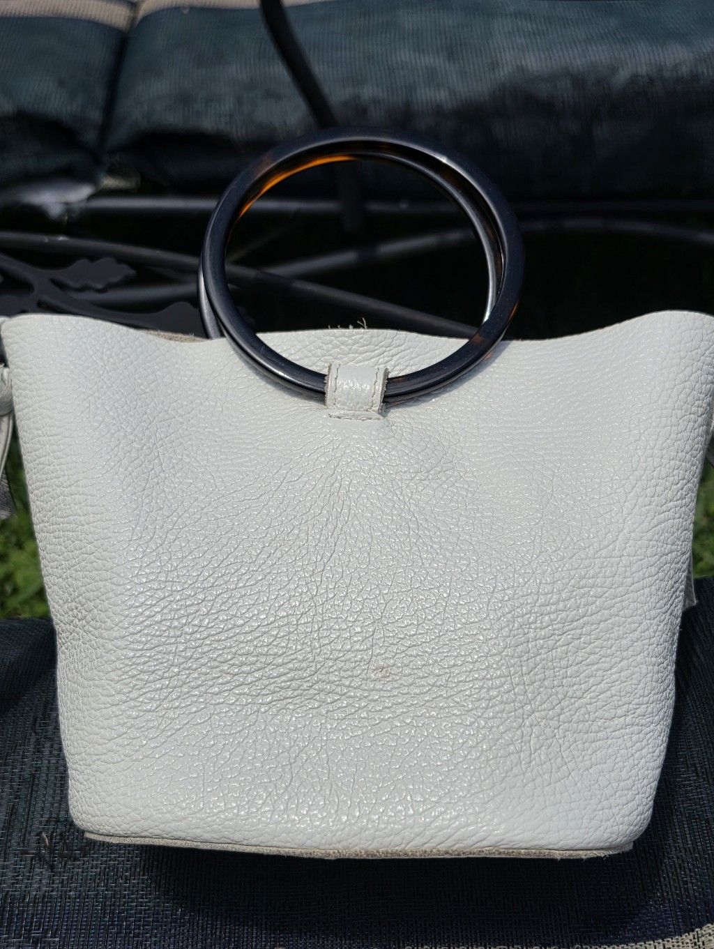 Culbia Small Leather White Handbag Purse With Crossbody Adjustable Strap — image 4 of 8
